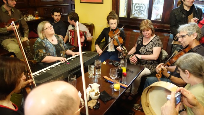 Session at the Old Ground with Mary MacNamara and her daughter Scorcha and Geraldine Cotter.