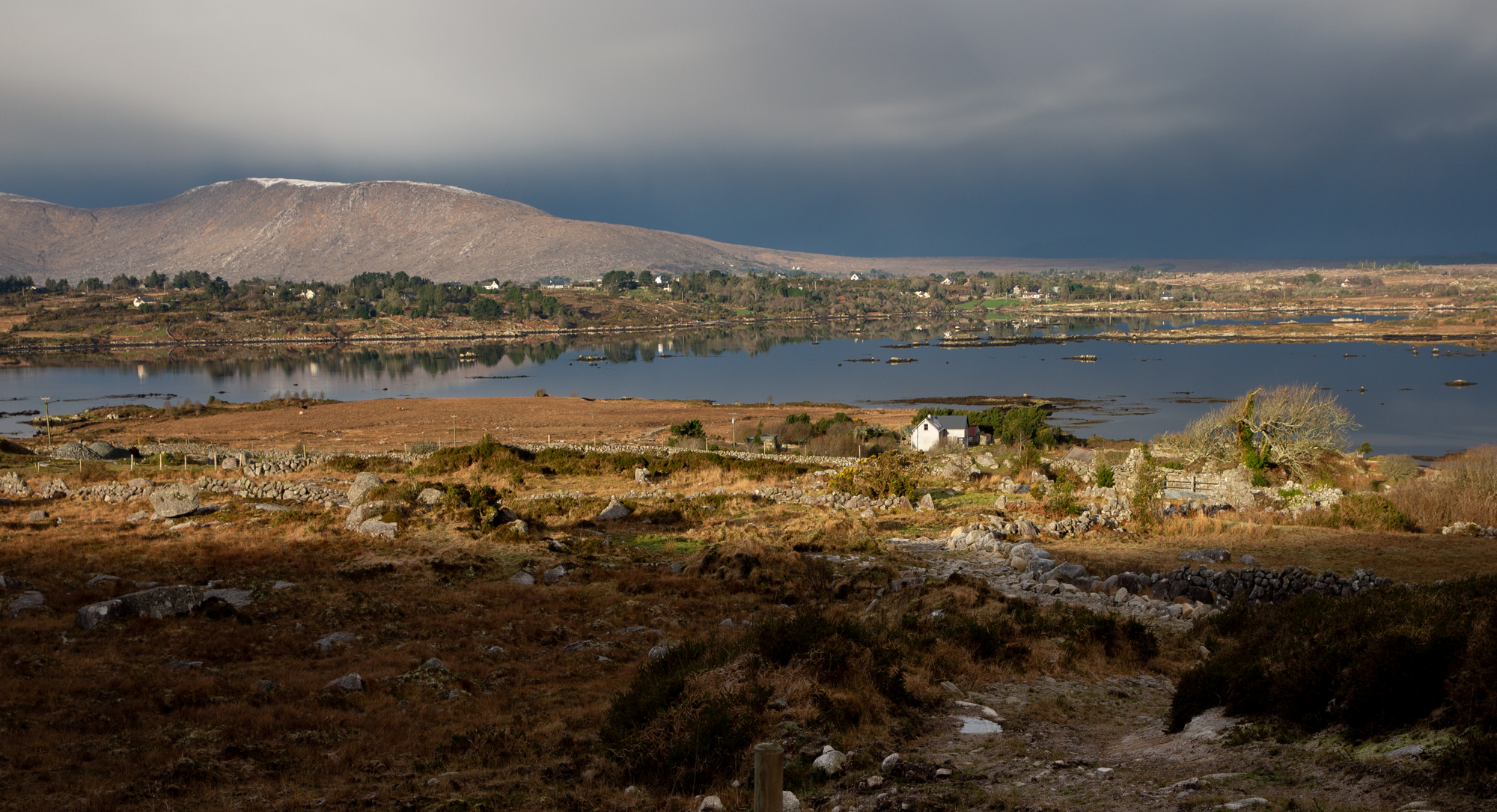 View north from Camus Hill.  Storm rollin in