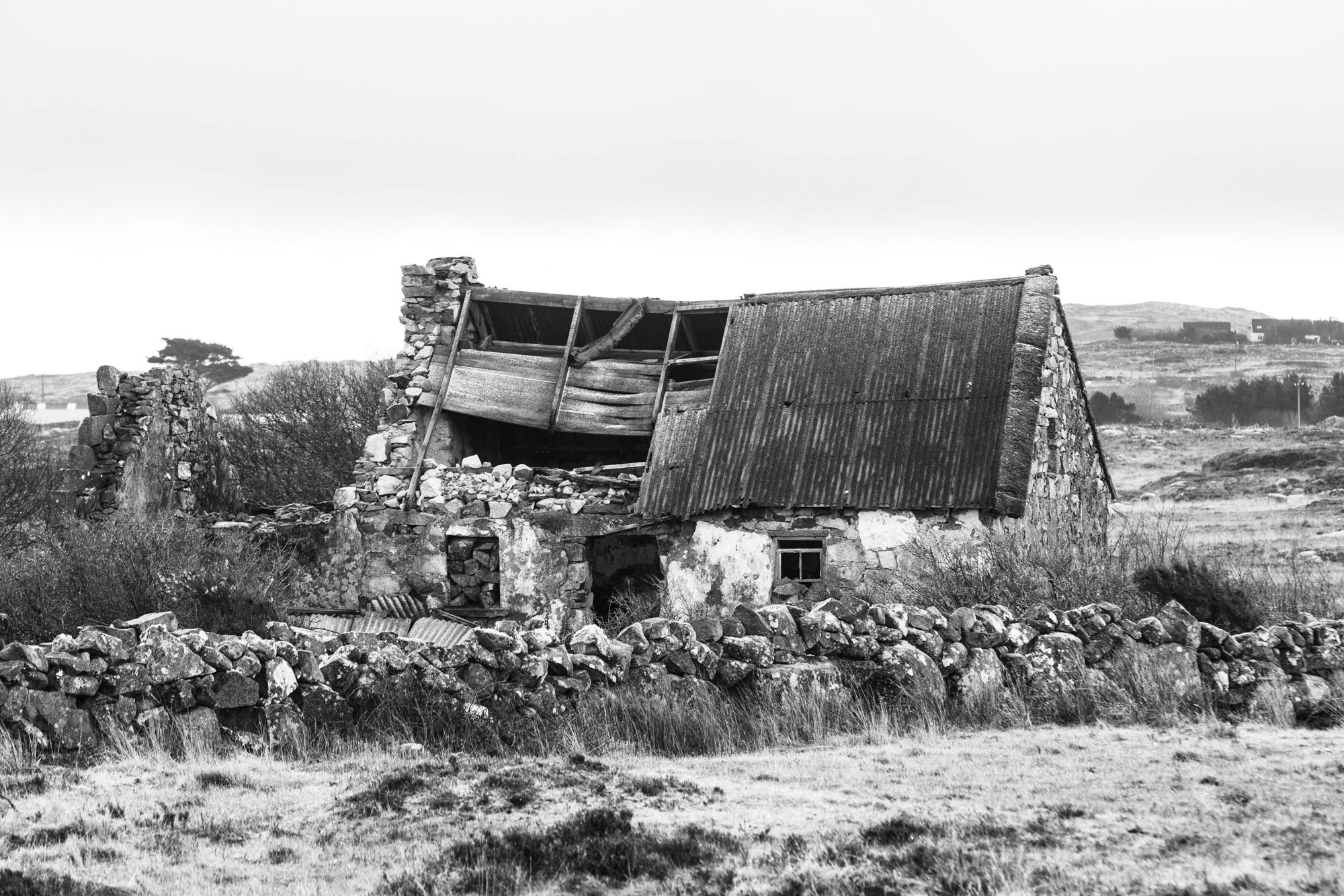 A Connemara cottage.  snow